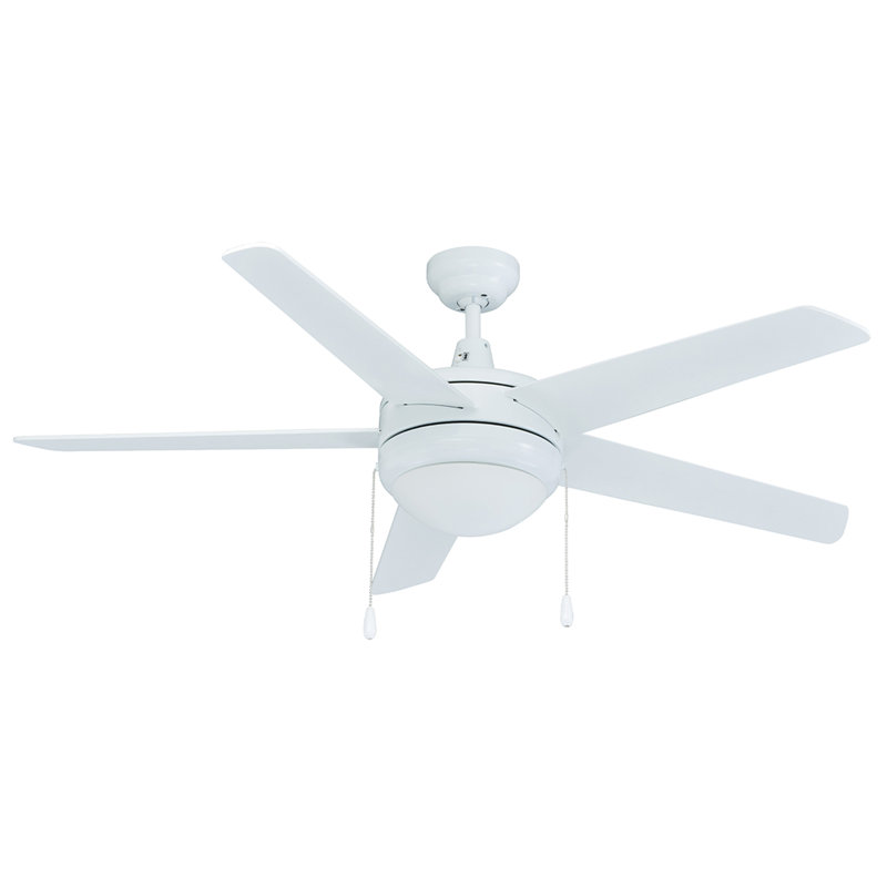 Mirage IV 52"5-Blade Indoor Ceiling Fan, White, White
