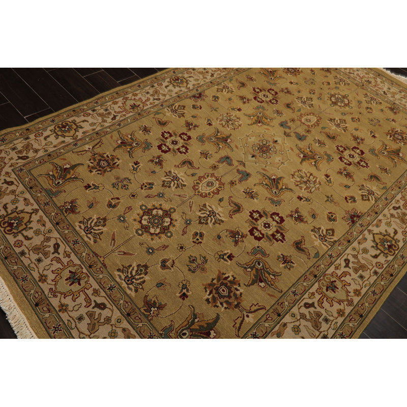 5'11''x9'2'' Hand Knotted Wool Khaki Nourison Nourmak Traditional Rug