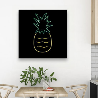 Neon pineapple - 32"x32" art on canvas