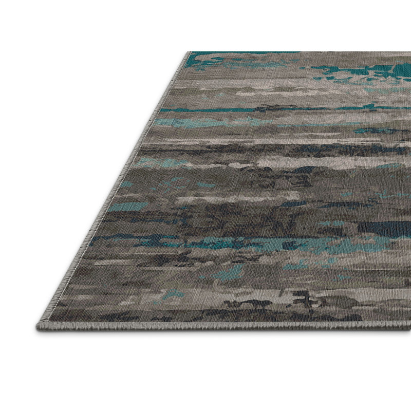 Machine Washable Gray Area Rug GSIX03688, Square 7'