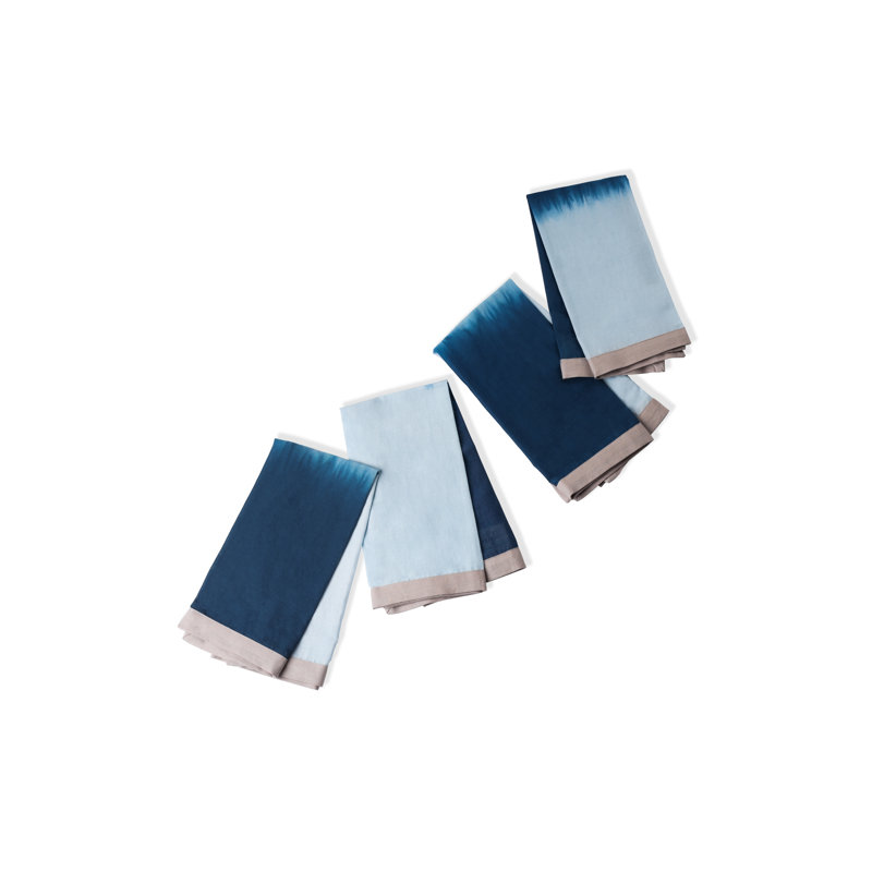 Azure Tide Tie-Dye Napkin Set, Blue