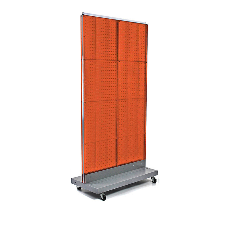 Présentoir à panneau double à double face sur base à roulettes. Dimensions du panneau combiné: l 32 po x H 60 po