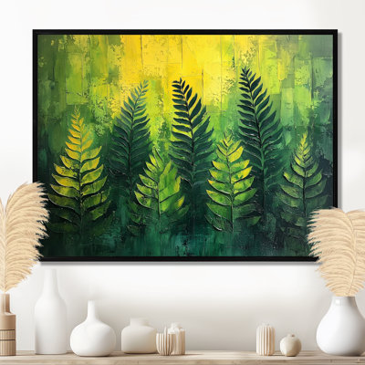 «Minimalisme Fern Tranquility On The Summer IV», art mural fougères