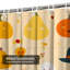 Mignon rideau de douche orange bonbon avec 12 crochets-915166960