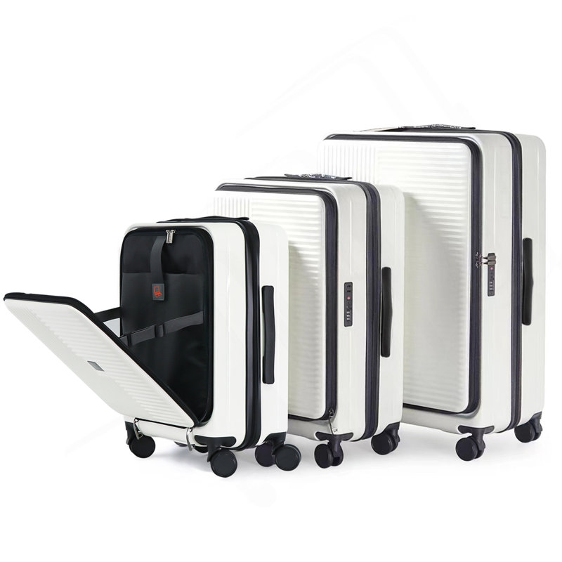 Luggage,With Front Opening,TSA Approved Lock,Hardshell Suitcase,White