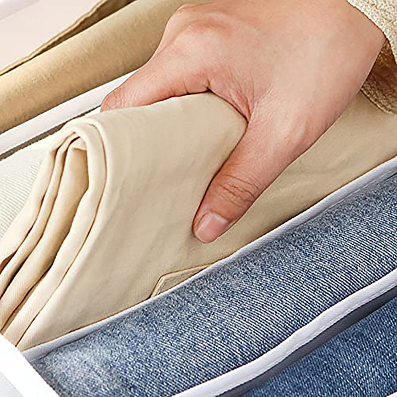 2pc 7 Grids Washable Wardrobe Clothes Organizer,Jeans Compartment Storage Box 36*17*12, 7.48" H x 6.3" W x 0.79" D