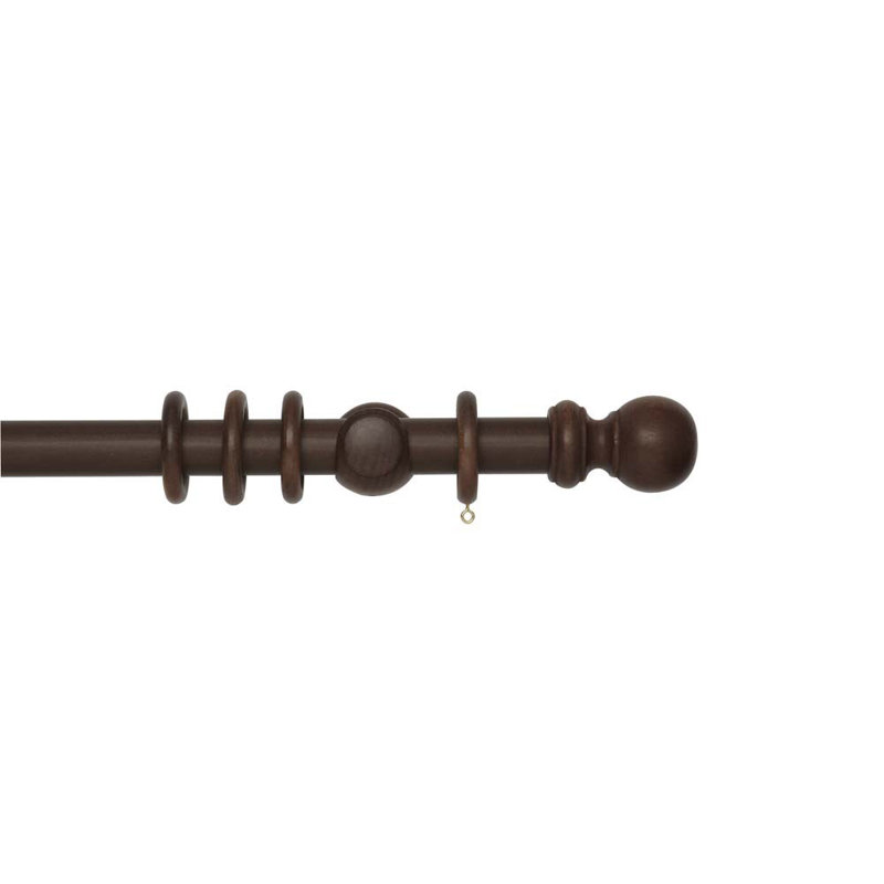 Curtain Pole and Hardware Set, Dark Oak, 3.5 cm L x 120 cm W