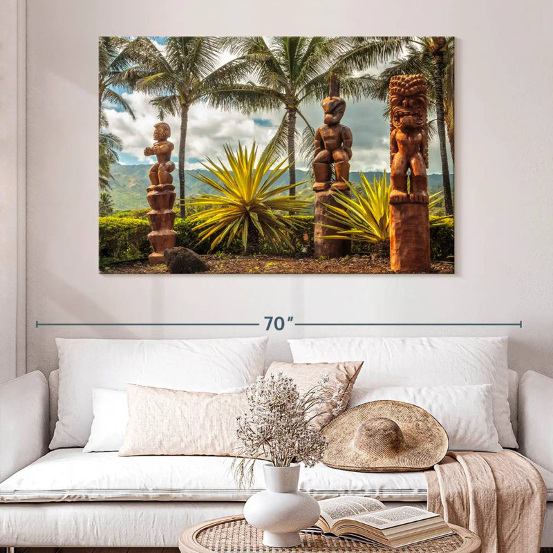 Lilie Hawaii Tiki Statues, H 34 po x l 51 po