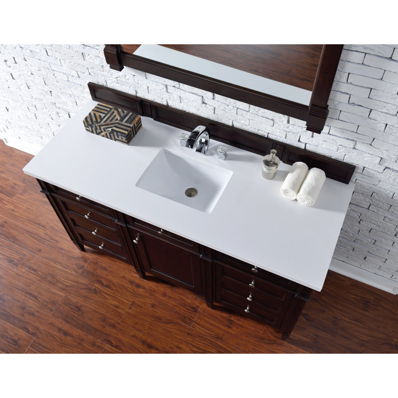 Brittany 60'' W Single Bathroom Vanity Base, Burnished Mahogany