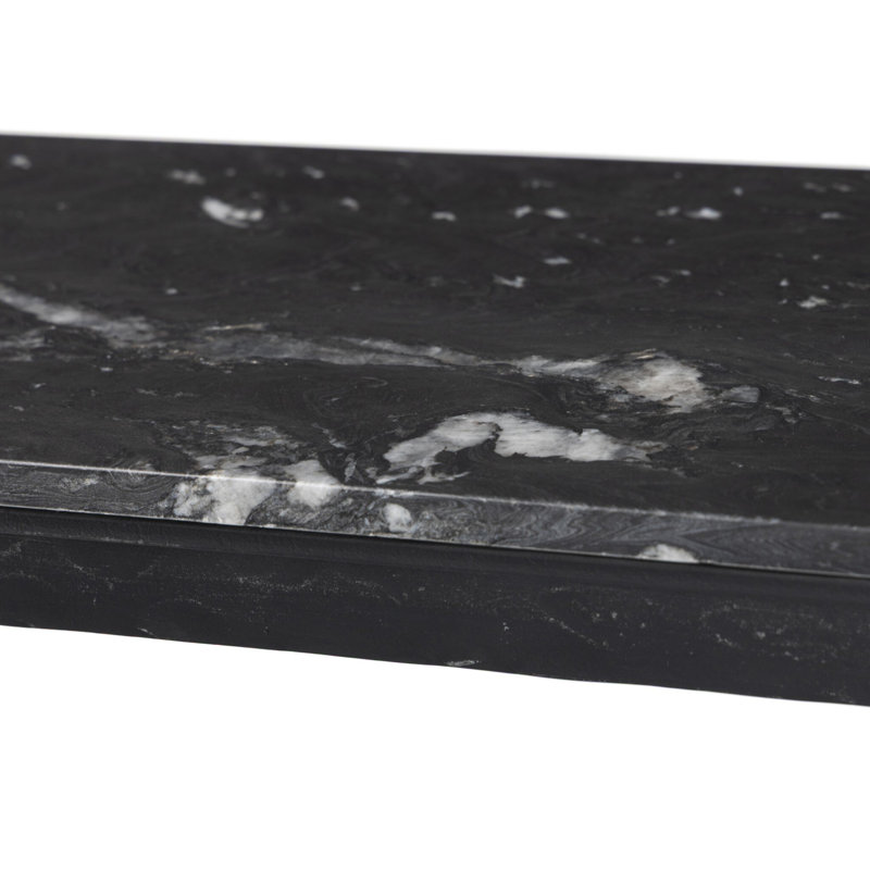 Hammered Iron Console Table-White Marble, Charcoal Marble, Hammered Black Iron