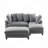L-Shaped Upholstered Sectional Sofa With Movable Ottoman-1610013085