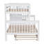 Lit superposé simple au-dessus d'un lit double avec lit gigogne simple, tiroirs de rangement et garde-corps - Lit simple pour adulte, peu encombrant, blanc