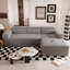 Canapé modulaire moderne de 109 po, canapé en forme de L en tissu Teddy, canapé d'angle 3 places, canapé rembourré moderne avec méridienne et coussins pour le salon, aucun assemblage requis-65140485