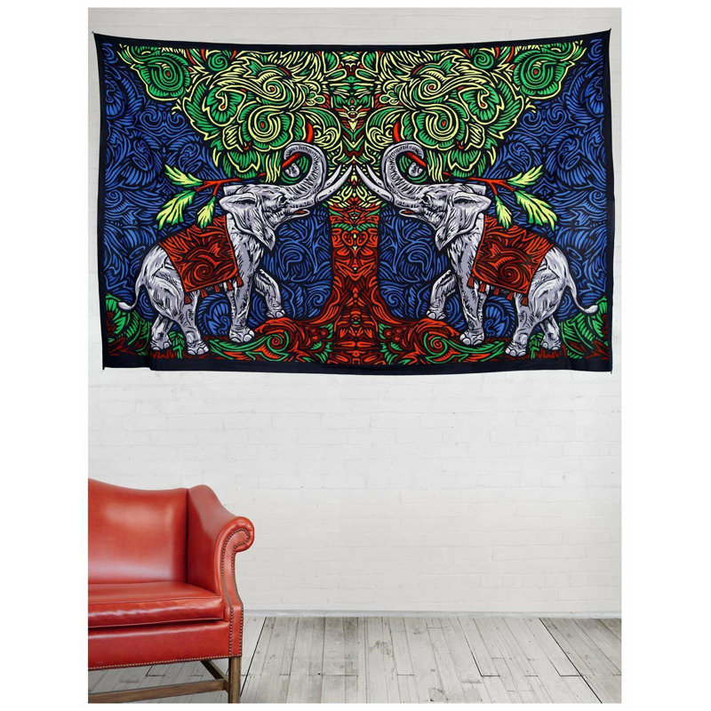 Tapisserie éléphant en coton 3d