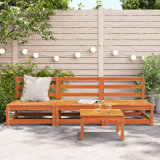 Brayden Studio Garden Sofas Armless 3 Pcs 70X70x67 Cm Solid Wood