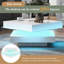 Charvez White Square High Gloss Coffee Table With 360° Rotating Top With 16-Color LED Light Tea Table-786605657