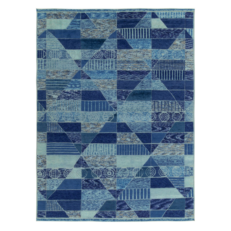 Scandinavian Wool Geometric Area Rug, Rectangle 6' x 9'