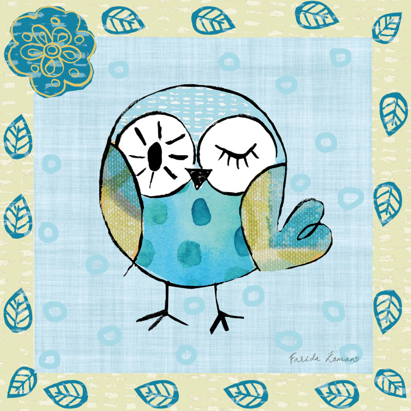 Whimsy Owls I - Wrapped Canvas Print, 30cm H x 30cm W x 3.8cm D