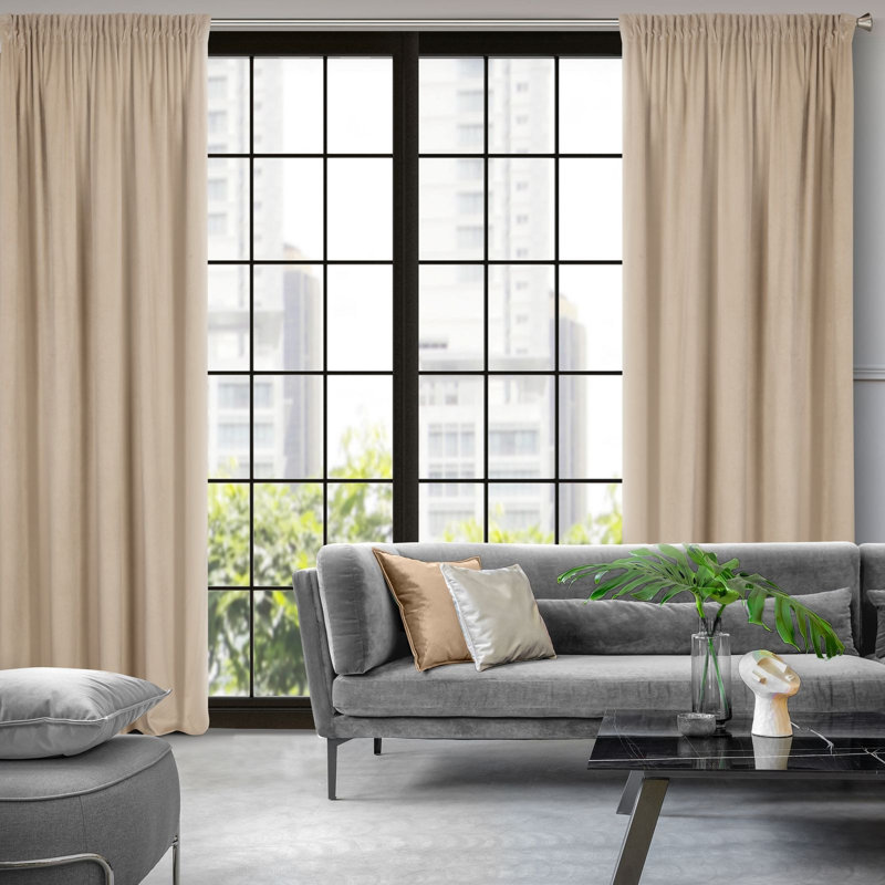 Tysen Blackout Curtains Single Panel, Cream