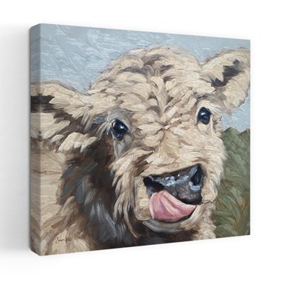 «Faire des amis», art contemporain abstrait de vache d'abeille