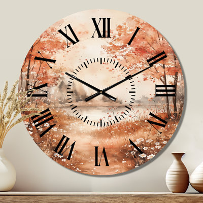 Horloge murale botanique rouge et blanche