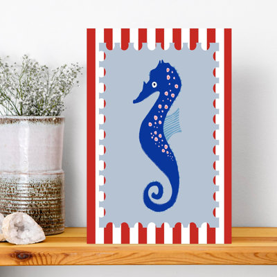 «Blue Seahorse Stamp», art mural fantaisiste et hippocampe