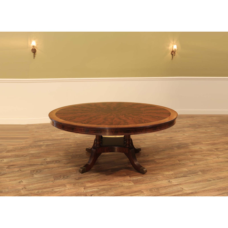 Round Mahogany Wood Dining Table