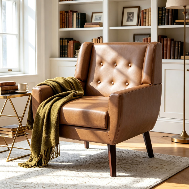 Fauteuil d'appoint Jaqueze, Brun