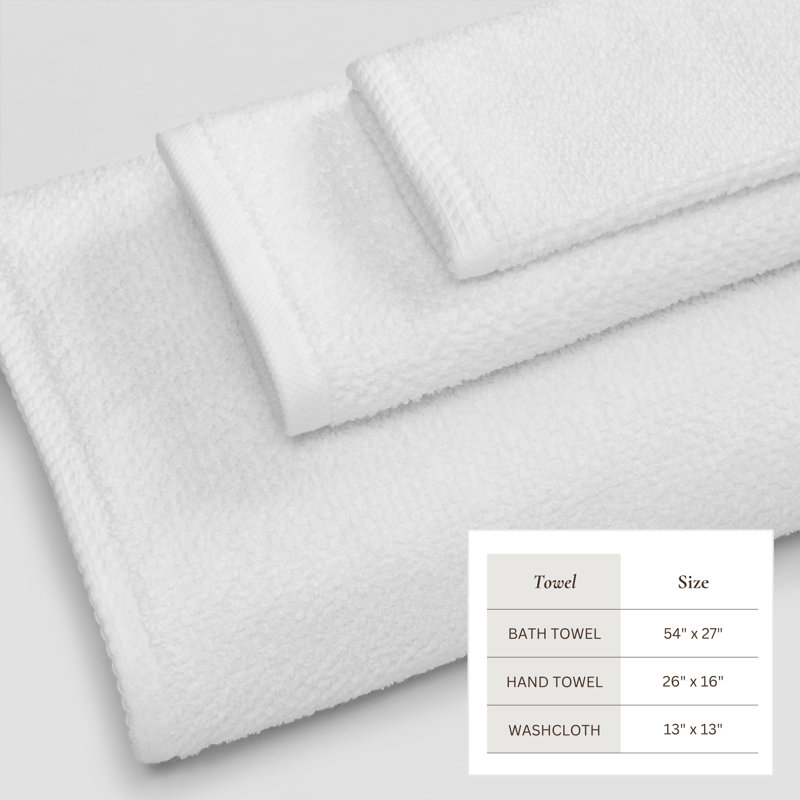 Drap de bain 100% coton texturé, Blanc optique, Ensemble 6 pièces