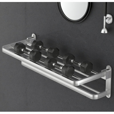 Porte-serviettes de salle de bain peu encombrant avec conception pliable - Tablette porte-serviettes à 2 niveaux pour la salle de bain, la salle de lavage ou le couloir - Facile à installer avec fixation à vis
