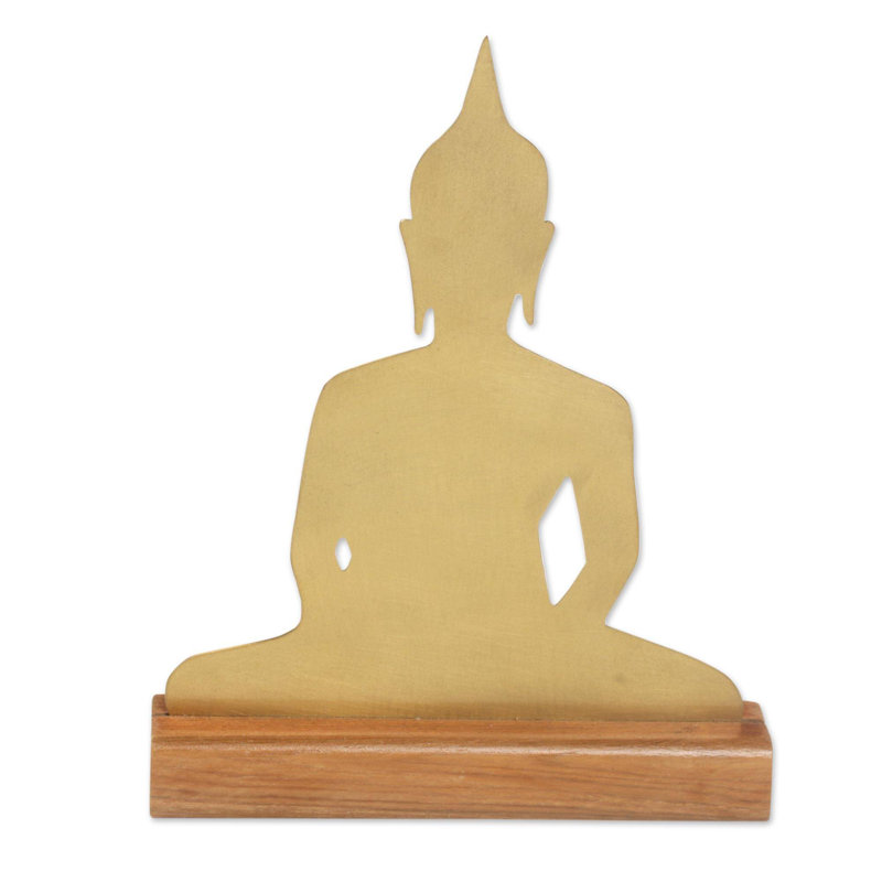 Sculpture en laiton de Bouddha assis Hollins