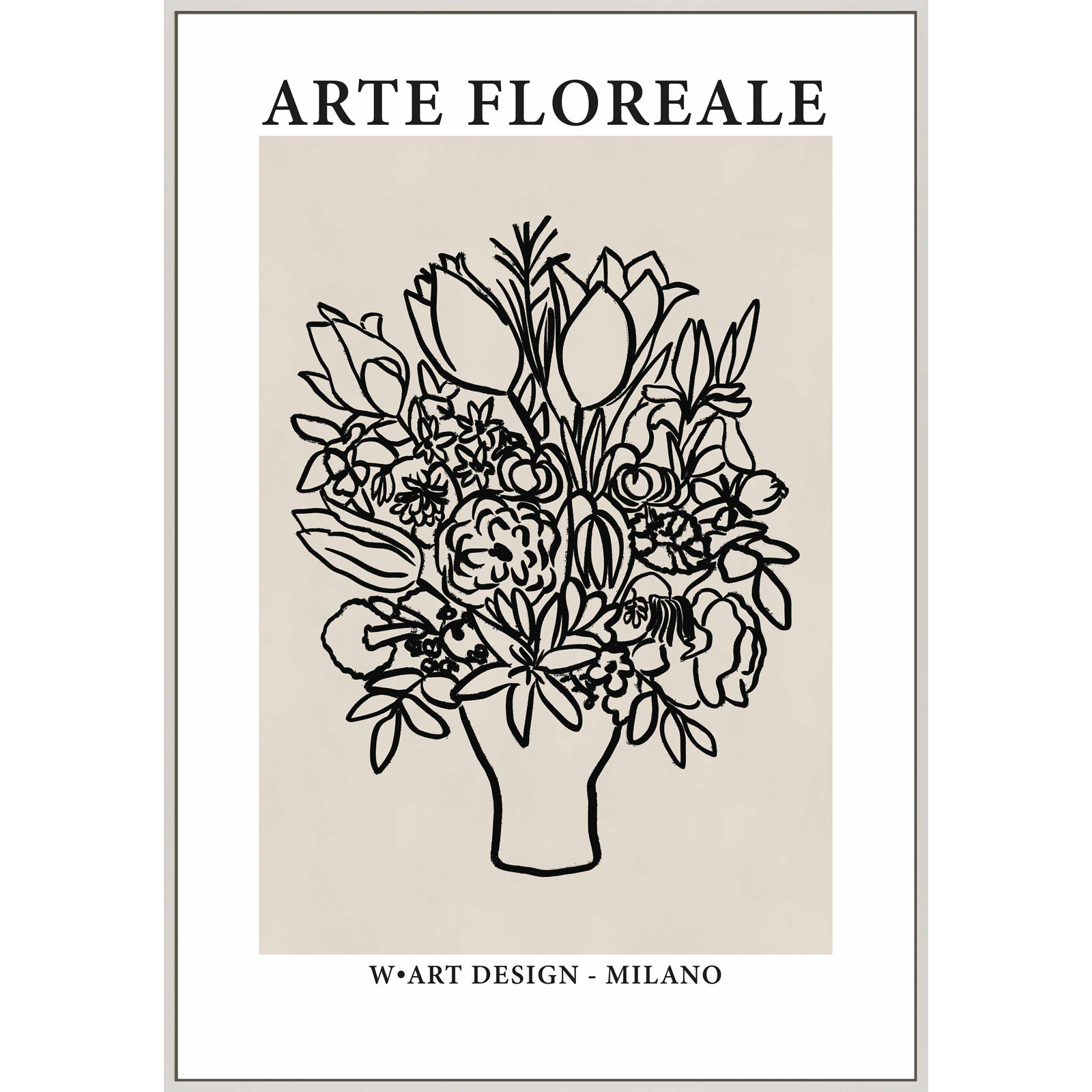 Arte Floreale 1 by Romina Gadler, White Canvas Framed, 30" H x 21" W