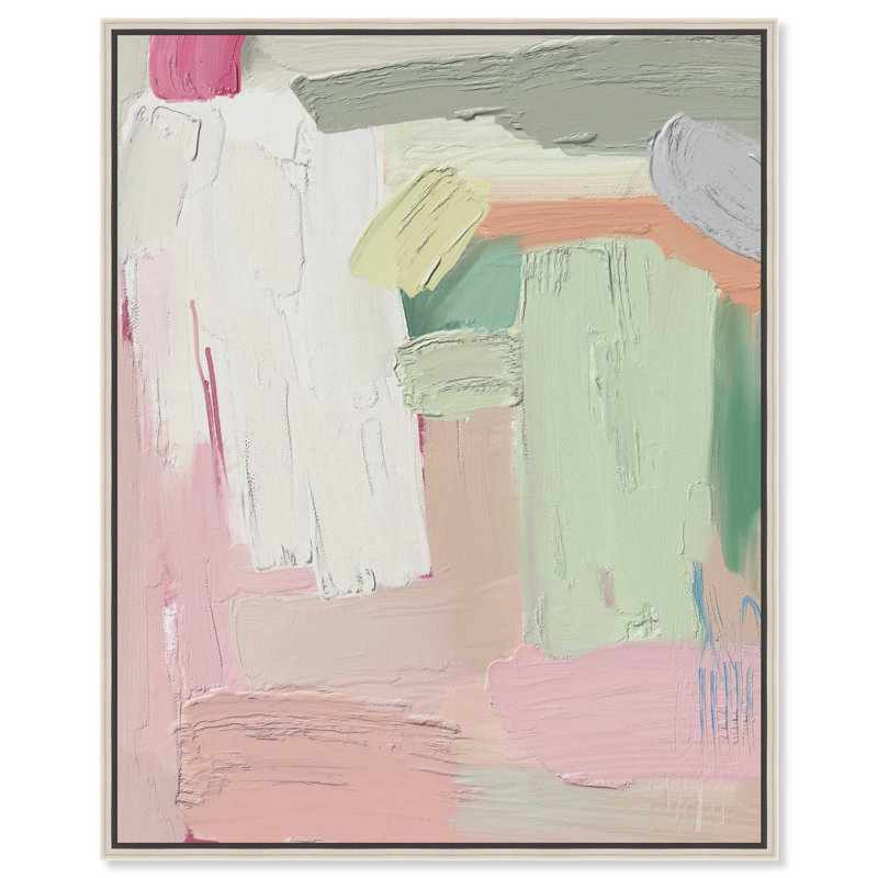 «Blush Views Boho Decor» par Notoriart, H 30 po x l 36 po, Cadre argenté
