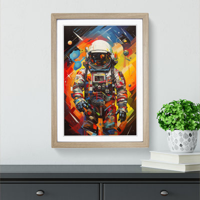 Astronaut Cubism Art - Framed Print