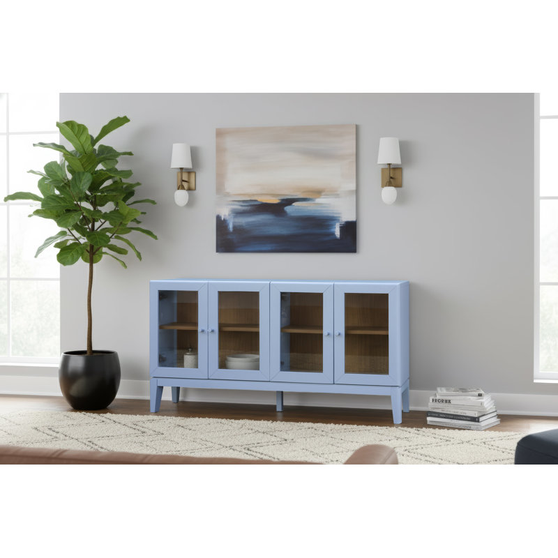 Palms 4 Door Cabinet (Powder Blue), Powder Blue