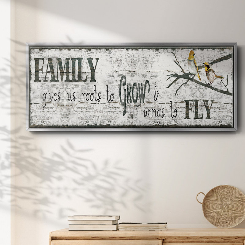 «Family Gives Us», toile encadrée, H 8 po x l 20 po