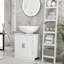 Meuble-lavabo blanc avec tablette intérieure réglable Space
