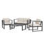 ENSEMBLE DE CHAT 4 PCS Navan, finition noire avec coussin beige