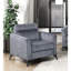 Chaise moderne pour salon avec revêtement en microfibre gris foncé et siège confortable d'une capacité de 300 lb.