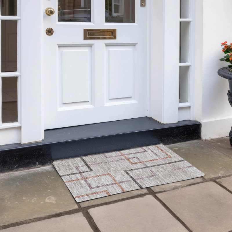 Tapis intérieur / extérieur Malchow avec envers antidérapant, Rectangle 1 pi 8 po x 2 pi 6 po