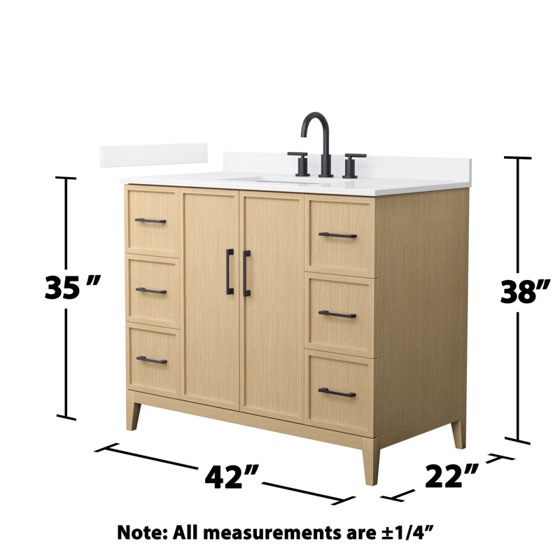 Elan 42'' W Vanity, Tan, 8" Center, Matte Black