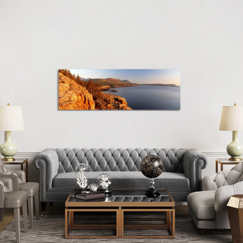 Coastal Landscape, Mount Desert Island, Acadia National Park, Maine, USA 1 Piece Wrapped Canvas Panoramic Wall Art