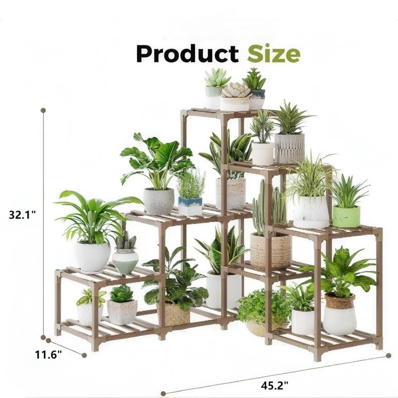 Présentoir à plantes à 11 niveaux en bois massif