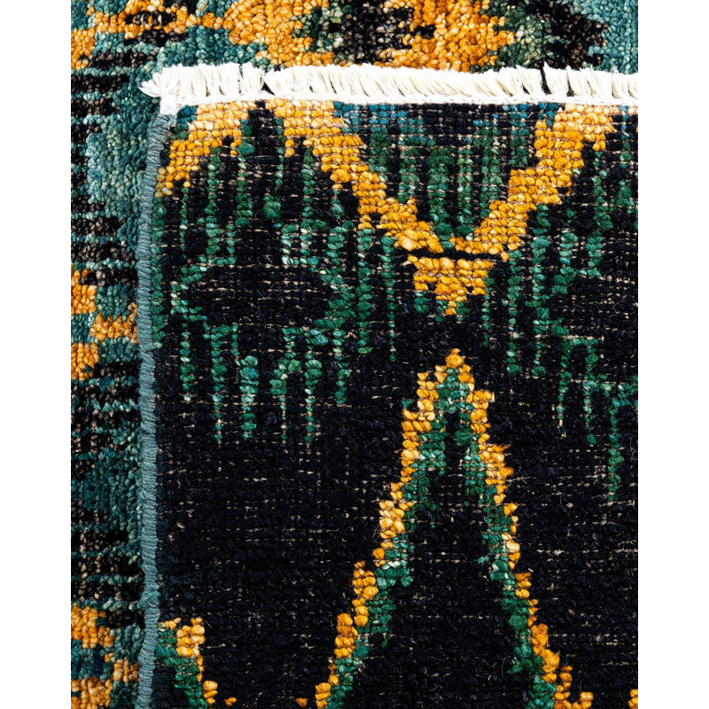 Contemporary One-of-a-Kind Rectangle 4'6" X 6'5" Hand Knotted Area Rug