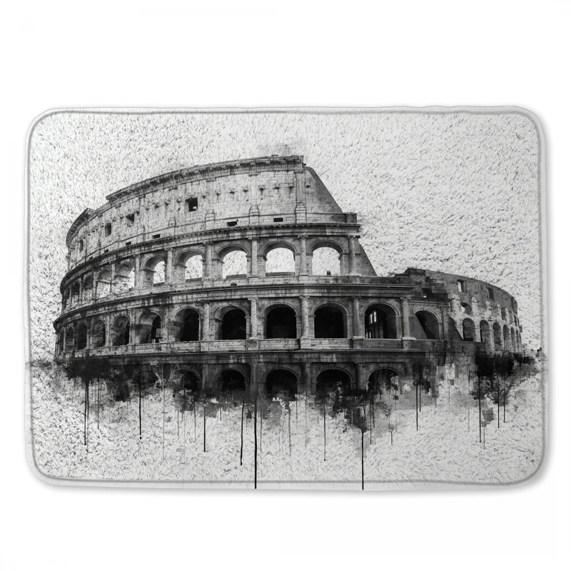 Tapis de bain Roman Colosseum Illustration, L 34 po x L 21 po