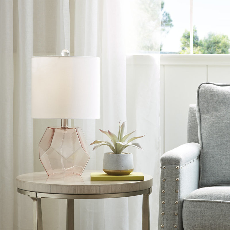 Lampe de table géométrique en verre