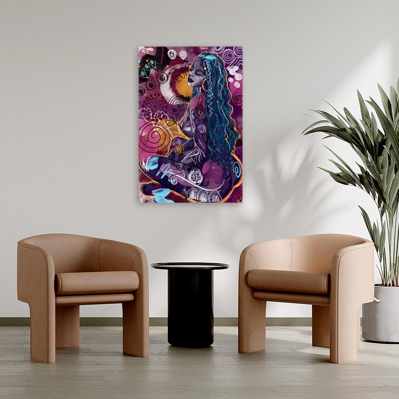 Tahiya - Art figuratif multicouleur, H 36 po x l 24 po