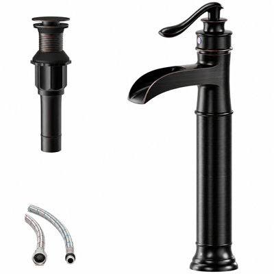 SoftStream Waterfall Vessel Oil-Rubbed Bronze Single Hole, Single Handle Bathroom Sink Faucet