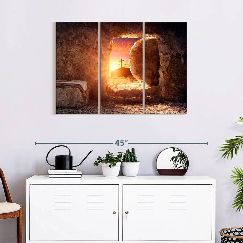 «Resurgion of Jesus Christ», reproduction d'art sur toile, H 24 po x l 38 po x P 1,25 po