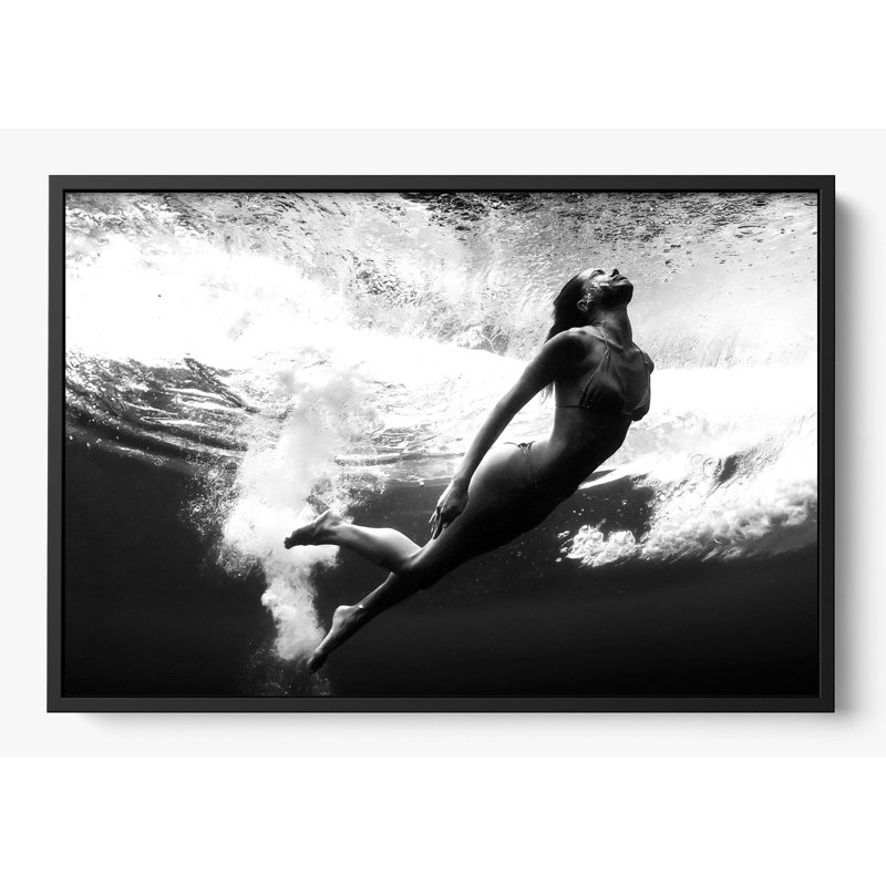 «Just Breathe B / W», Noir, H 30 po x l 42 po, Impression encadrée sans passe-partout